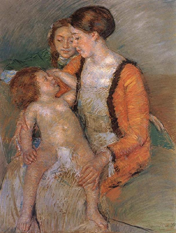 Mary Cassatt Mother and her children oil painting image